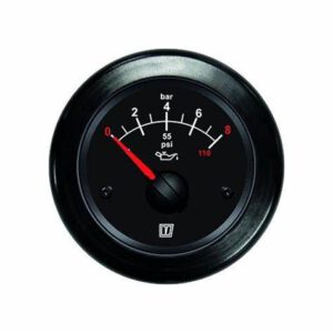 VETUS oliedrukmeter, zwart, 12 Volt